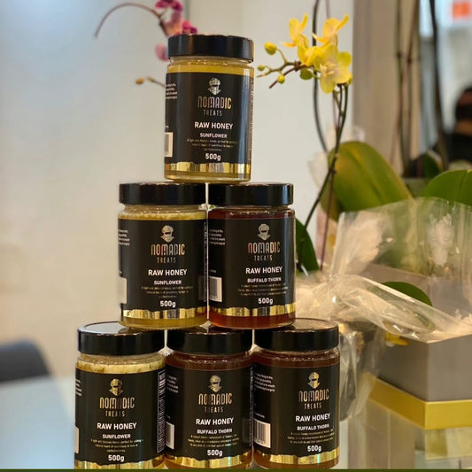 Raw Honey – Pure, Unprocessed, Buffalo Thorn, Sunflower & Multiflora | Nomadic Treats